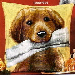 Original 'Puppy With Newspaper' design by Vervaco.